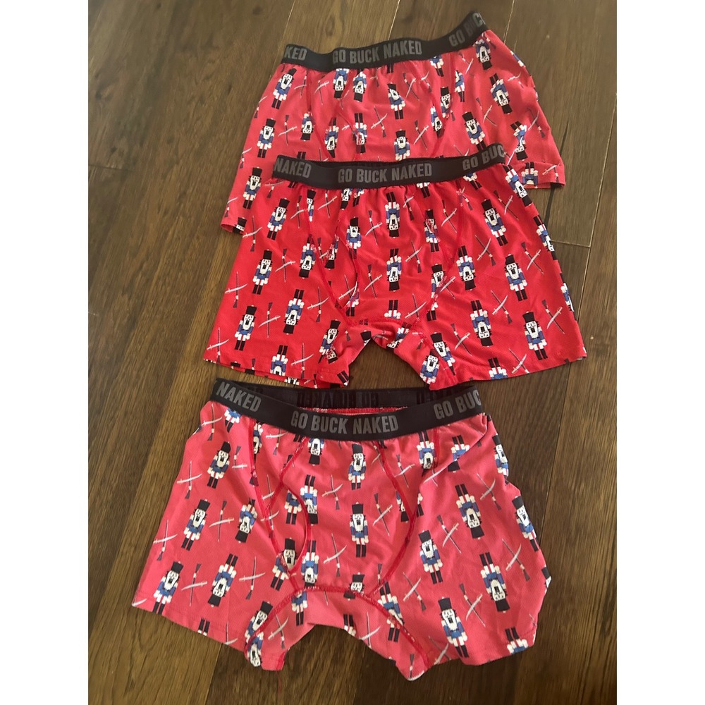 Duluth Trading Co Go Buck Naked Boxer Briefs 3 Pack Red Nutcracker Mens Medium